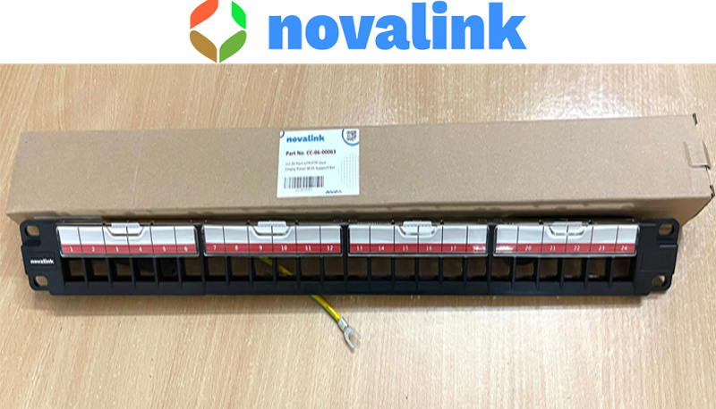 Thanh Đấu nối patch panel Novalink  24 cổng CC-06-00063  dùng cho cat5 hoặc cat6